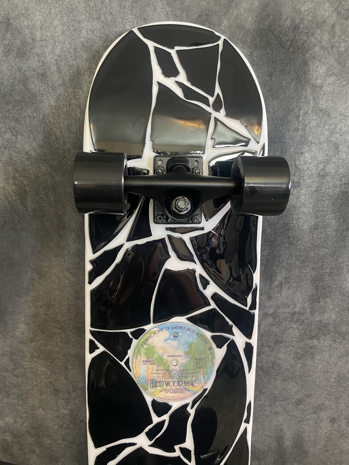Artwork by Skyler Gallun &mdash; vinyl mosaic deck, view 2