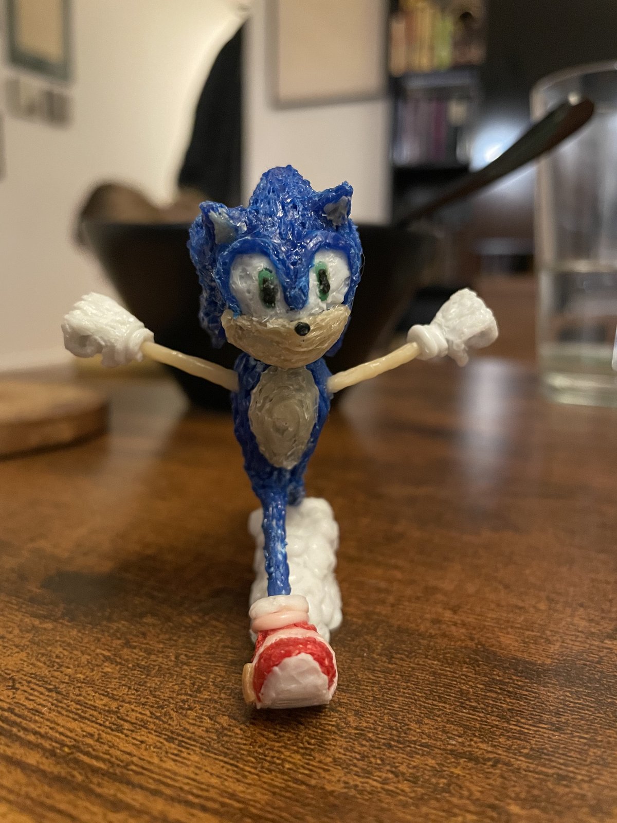 Artwork by Skyler Gallun &mdash; blue running figure, view 3